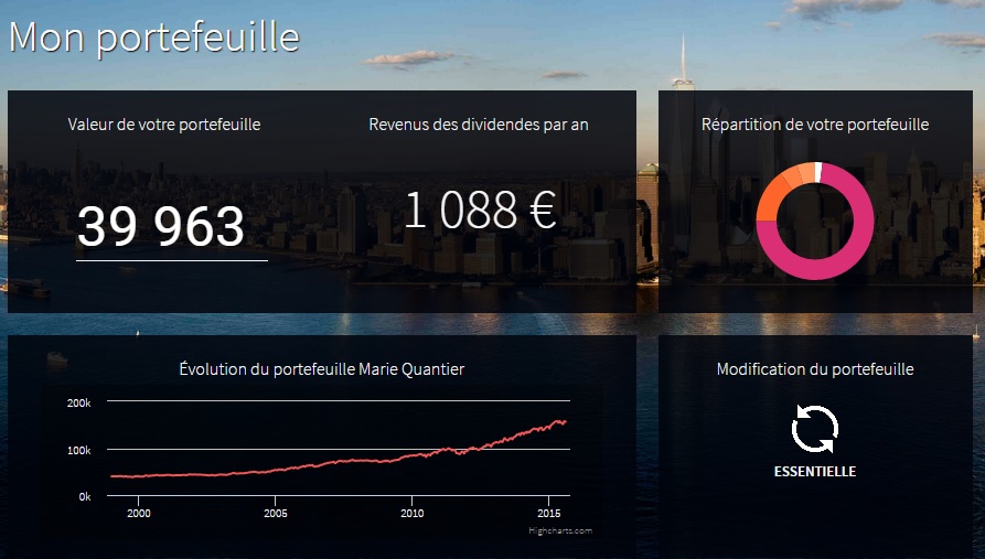 Simulation de portefeuille sur la plateforme Marie Quantier